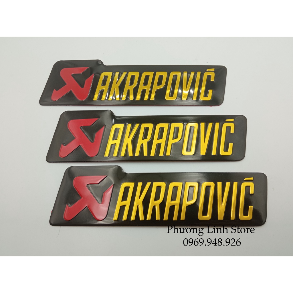 Tem dán pô xe decal dán pô xe máy Akrapovic dài size lớn