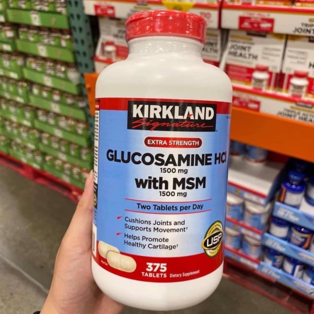 Viên uống bổ khớp của Mỹ Kirkland Signature™ Glucosamin HCL & MSM 1500mg hộp 375 viên 🇺🇸