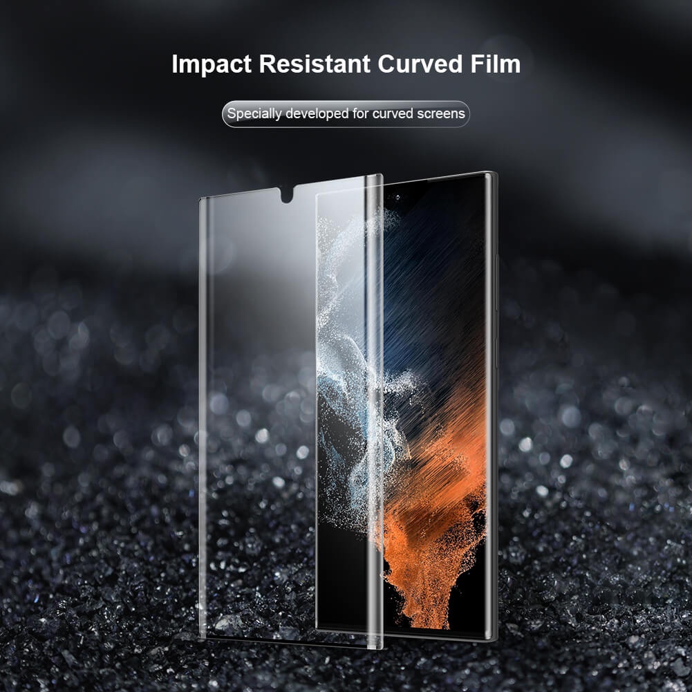 Bộ 2 miếng Dán cường lực dẻo Nillkin Curved Film cho Samsung S22 Ultra , S23 Ultra . có tặng kèm khung dán