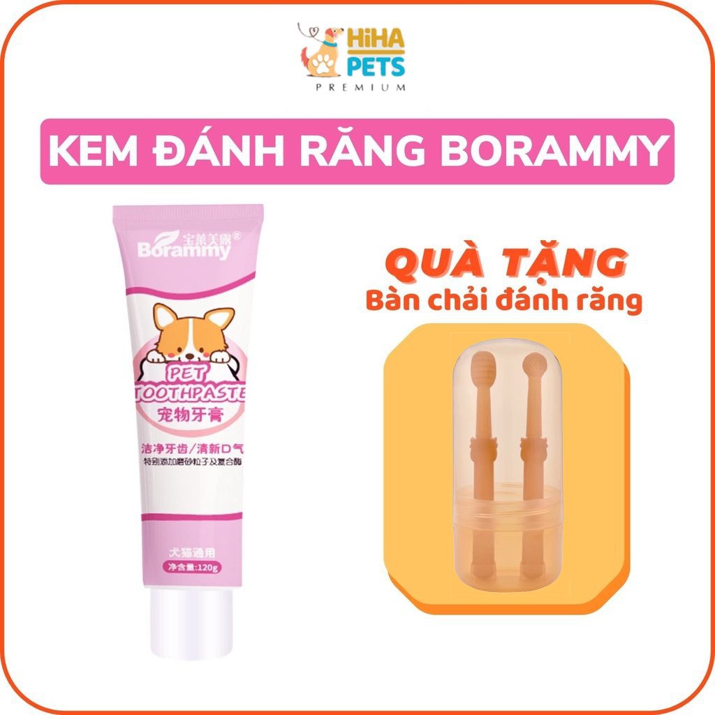 Kem Đánh Răng Cho Chó Mèo Nuốt Được Tặng Kèm Bàn Chải Đánh Răng (Ship Hỏa Tốc)