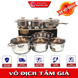 Bộ nồi inox 6 món bếp từ, 5 đáy, chống dính công nghệ đức - eb 8013
