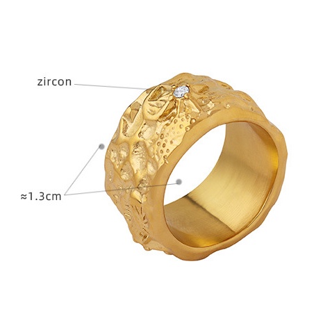Nhẫn Thép Không Gỉ Mạ Vàng Đính Đá Zircon Thời Trang