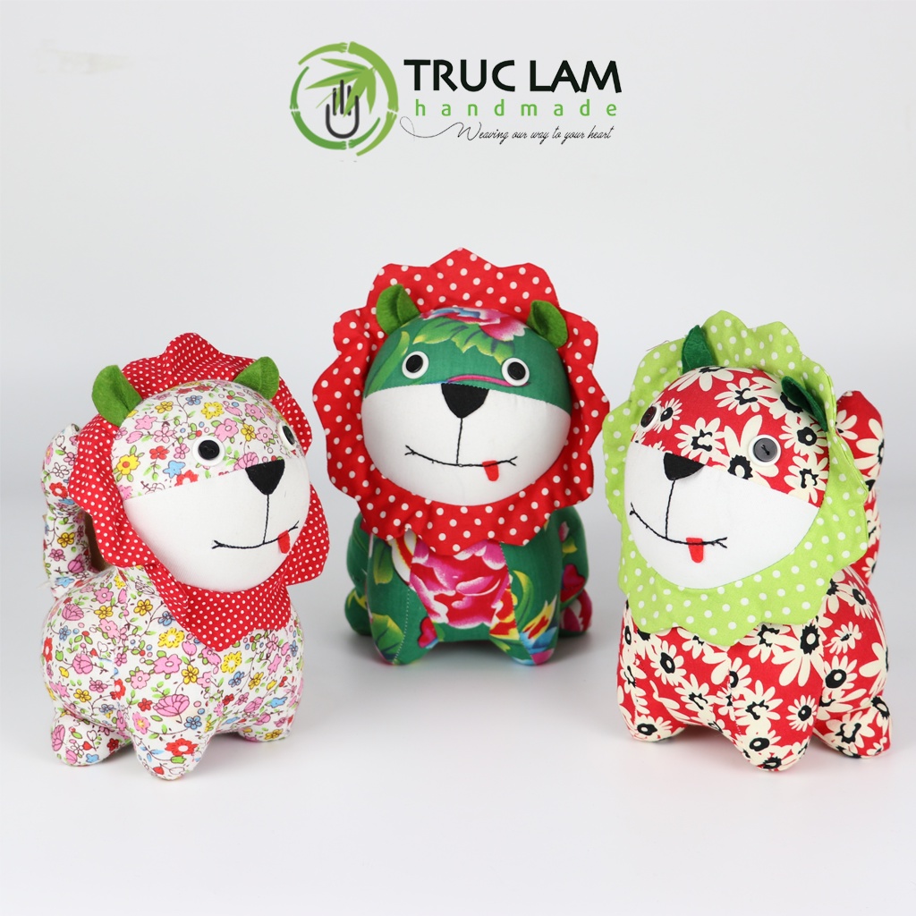 Đồ Chơi Cho Bé Thú Nhồi Bông Hình Sư Tử Mặt Trời Vải Hoa Bông Gòn Cao Cấp - Trúc Lâm Handmade
