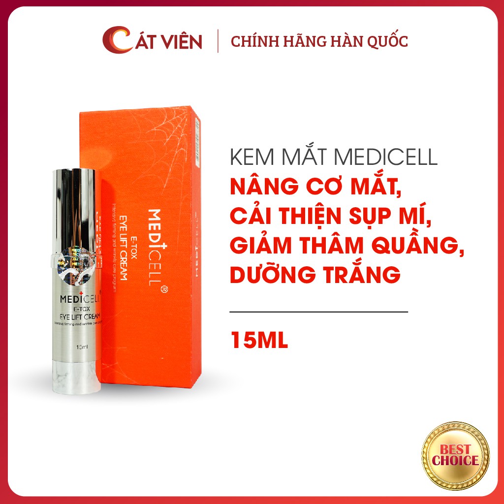 Kem dưỡng mắt, dưỡng ẩm chống lão hóa, xóa nhăn, loại bỏ thâm quầng mắt, hết bọng mắt Medicell Hàn Quốc 15g