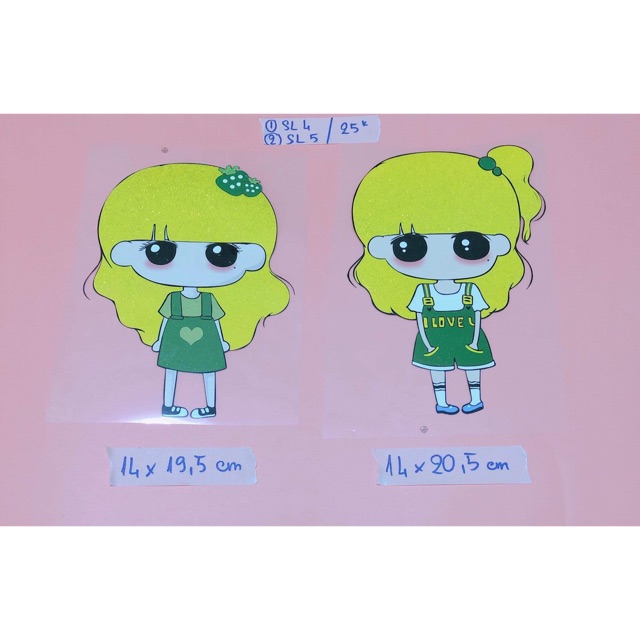 Sticker ủi,hình ủi,patch ủi cô gái tóc vàng có kim tuyến size to