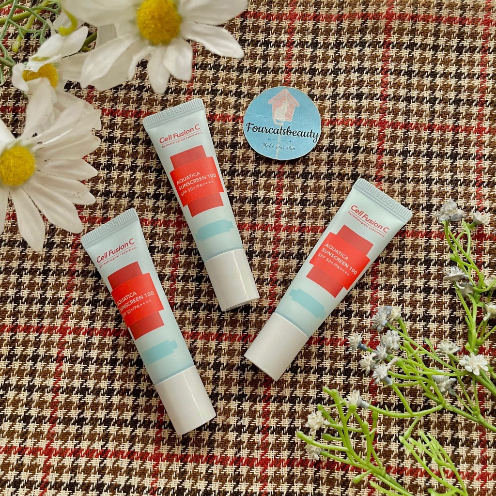 Kem Chống Nắng Hỗ Trợ Cấp Ẩm Cell Fusion C Aquatica  Sunscreen 100 SPF 50+/PA++++ Hydrating &amp; Calming 20ml