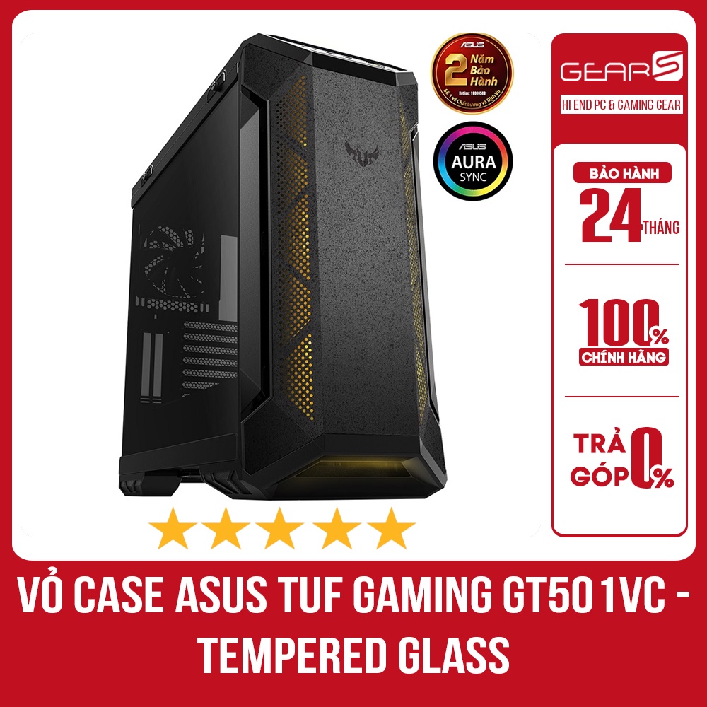 Vỏ Case Asus TUF Gaming GT501VC - Tempered Glass (Mid Tower/Màu Đen/Led RGB) - Bảo hành chính hãng 24 tháng