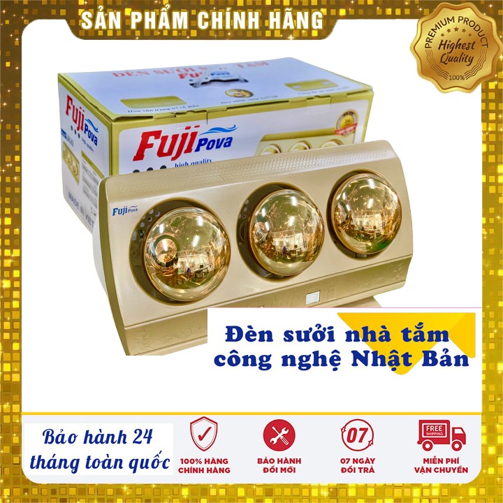 [Free ship – Chính Hãng – BH 24 Tháng] Đèn Sưởi Nhà Tắm Fuji Pova 2 Bóng - 3 Bóng Hàng Việt Nam Công Nghệ Nhật Bản