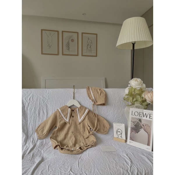 Bodysuit + nón cổ thuỷ thủ em bé Nanci