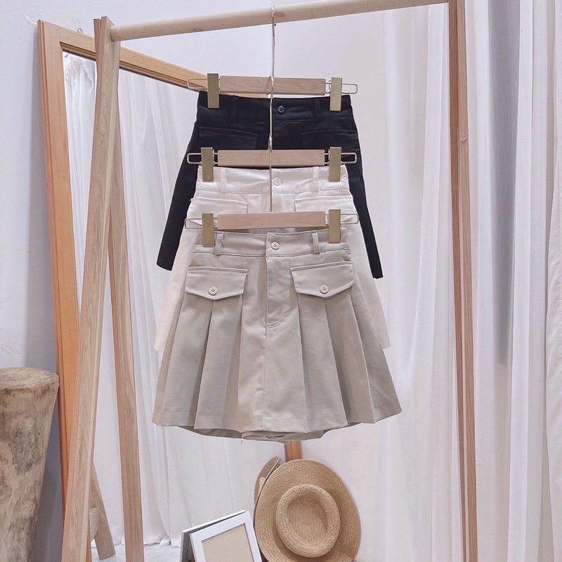 Quần váy kaki có phối lưng thun phía sau dáng chữ A phối được với nhiều áo Sun Fashion