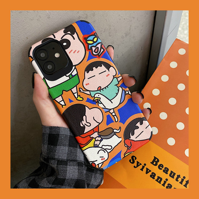 Ốp điện thoại da mềm in Shin bút chì thích hợp cho iPhone 13 12 11 Pro X XR XS Max 7 8 6 6S Plus SE 2020
