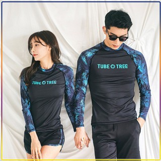 Bộ đồ bơi đôi đi biển nam và nữ TUBE TREE màu xanh