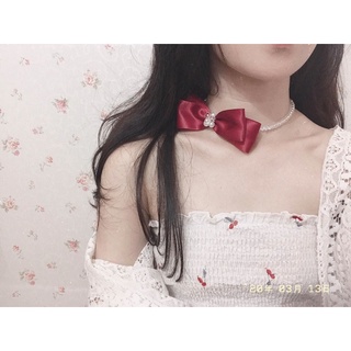 Vòng Cổ Hạt Pha Lê Đính Nơ