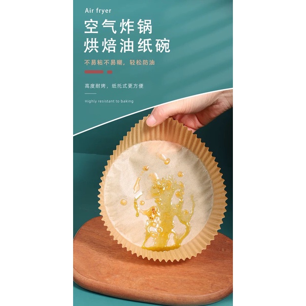 Giấy nến dạng khay lót nồi chiên không dầu tệp 25 chiếc