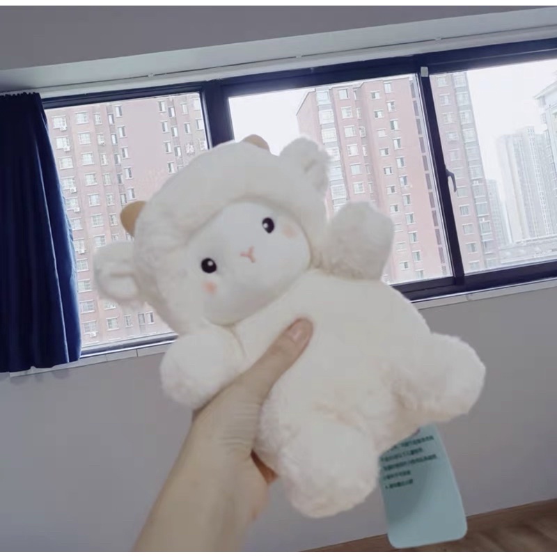 Gấu bông cừu trắng vui vẻ siêu dễ thương