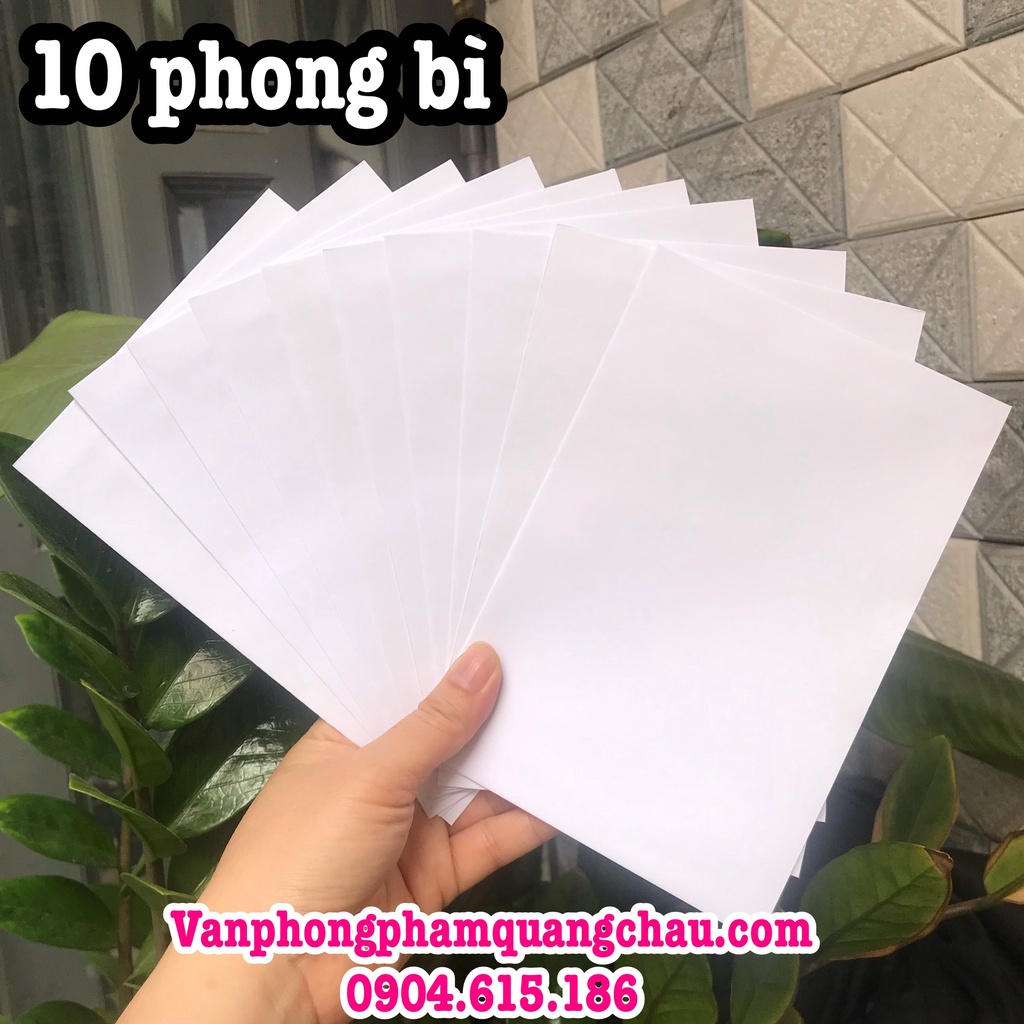 Phong bì giấy trắng - Kích thước 12cm x 18cm