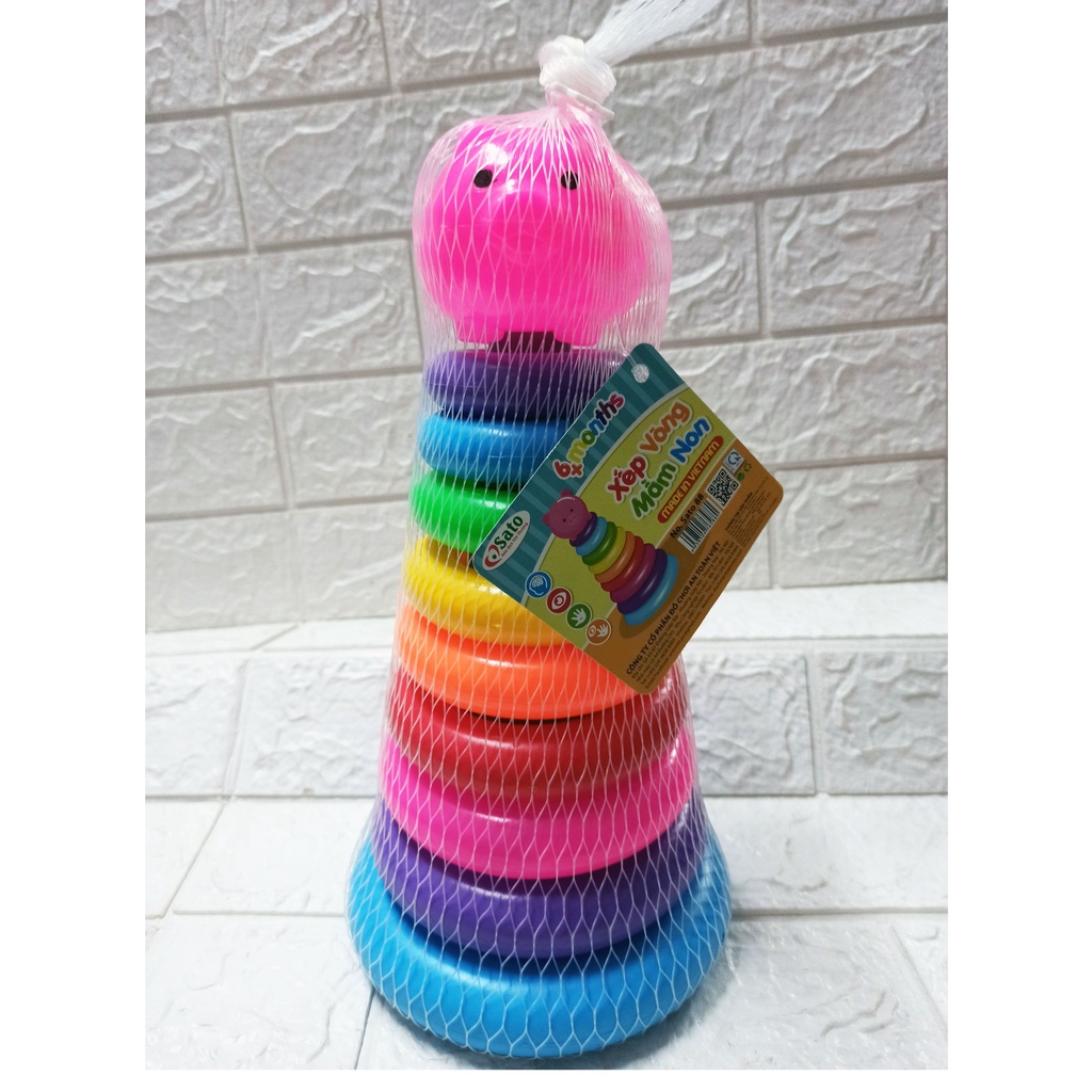 Đồ Chơi Xếp Vòng Nhựa Xếp Vòng Tròn Sato Phát Triển Trí Não Cho Bé