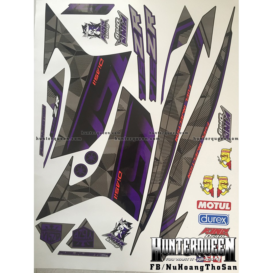 Tem Exciter 150. Tem rời Y15ZR xe đen tem tím. Xe màu khác vui lòng inbox