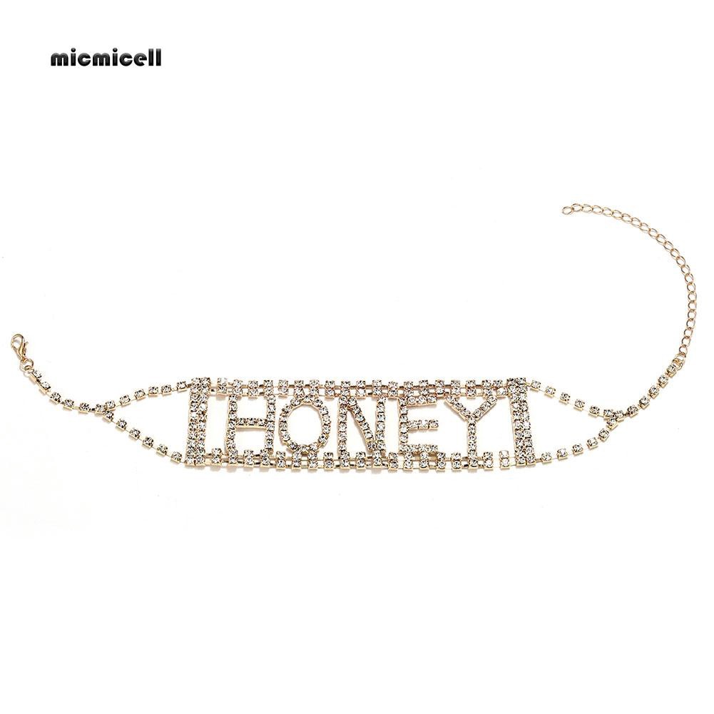 Vòng cổ Mặt Chữ Honey Đính Đá Thời Trang Cho Nữ