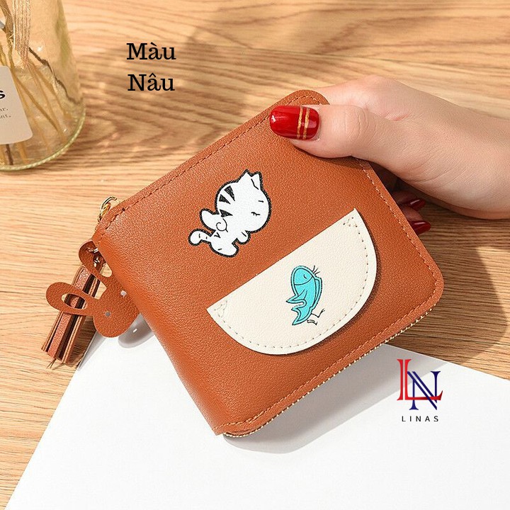 FreeShip Ví nữ mini đẹp, xinh xắn hình mèo và cá MT135 LiNas | BigBuy360 - bigbuy360.vn