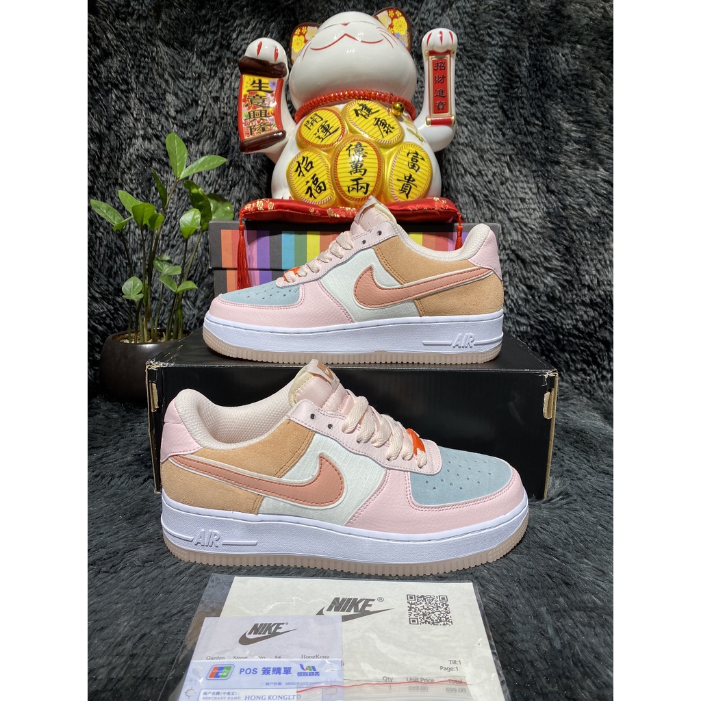 [Full box+bill] Giày Sneaker  AF1 hồng xanh hàng SC full box bill và hộp bảo vệ