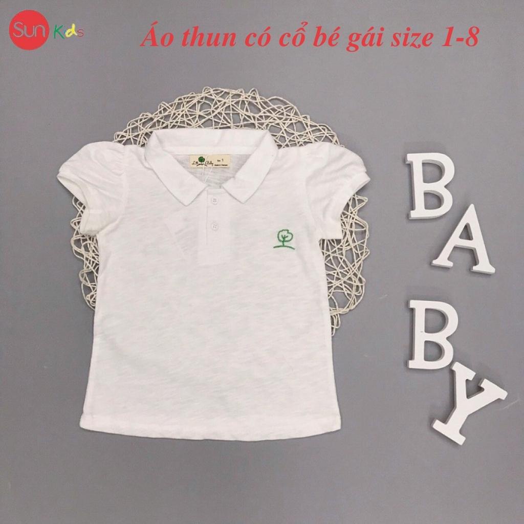 Áo thun cho bé gái, áo phông bé gái chất cotton mềm mát, size 1 - 8 tuổi - SUNKIDS