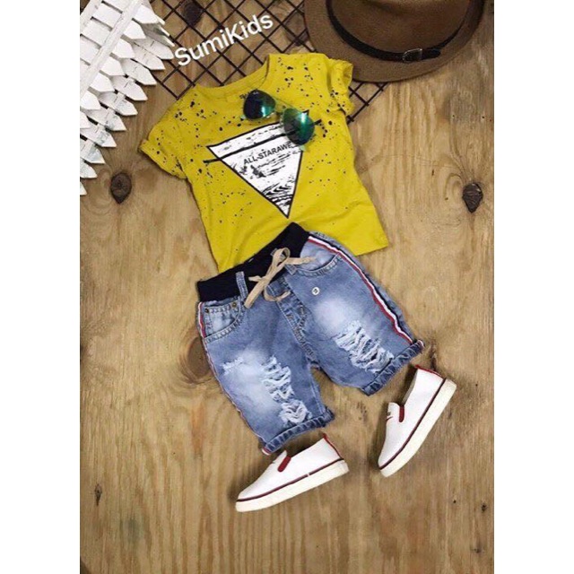 Combo set bộ jean bé trai
