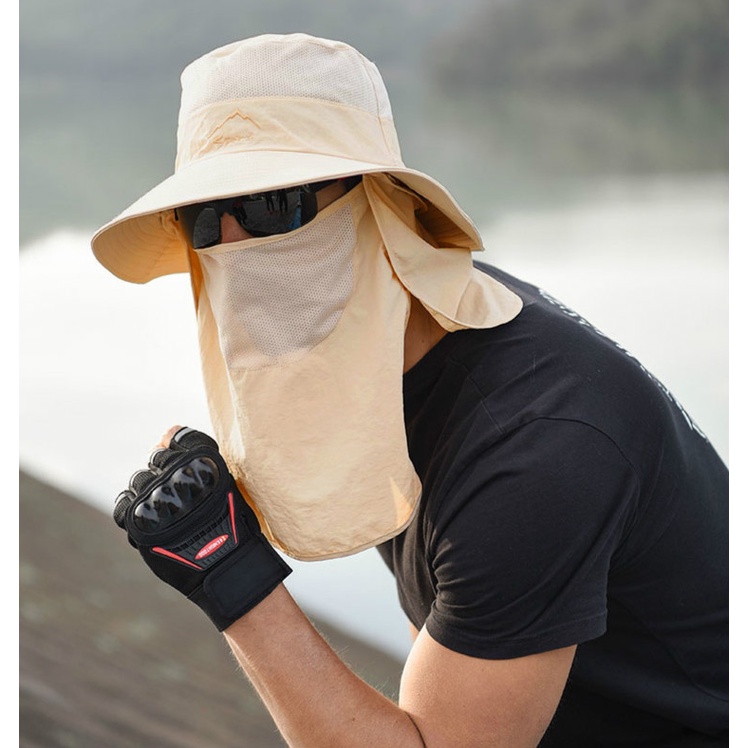 Mũ Tai Bèo Vành Rộng Phối Lưới Thoáng Khí Chống Tia UV Nhanh Khô