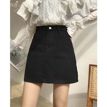 Chân Váy Chữ A Ngắn Lưng Cạp Cao - Kết Nút Lưng thun- Mặc Đi Làm Công Sở CV29 | BigBuy360 - bigbuy360.vn