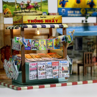 Mô Hình Gỗ Thu Nhỏ DIY  - Sạp Báo Sài Gòn Xưa AD01