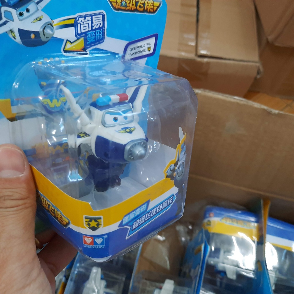 Super Wings đội bay siêu đẳng Mô hình nhân vật cảnh sát PAUL máy bay mini đồ chơi trẻ em