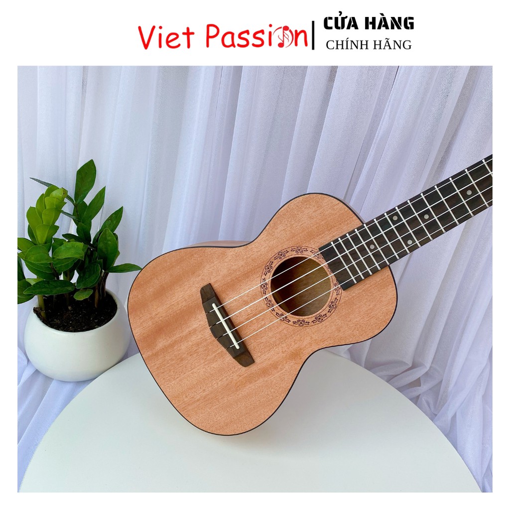 Đàn ukulele concert mã HolaD Viet Passion họa tiết nhí viền đen thiết kế khóa đúc cao cấp cho bạn mới bắt đầu tập chơi