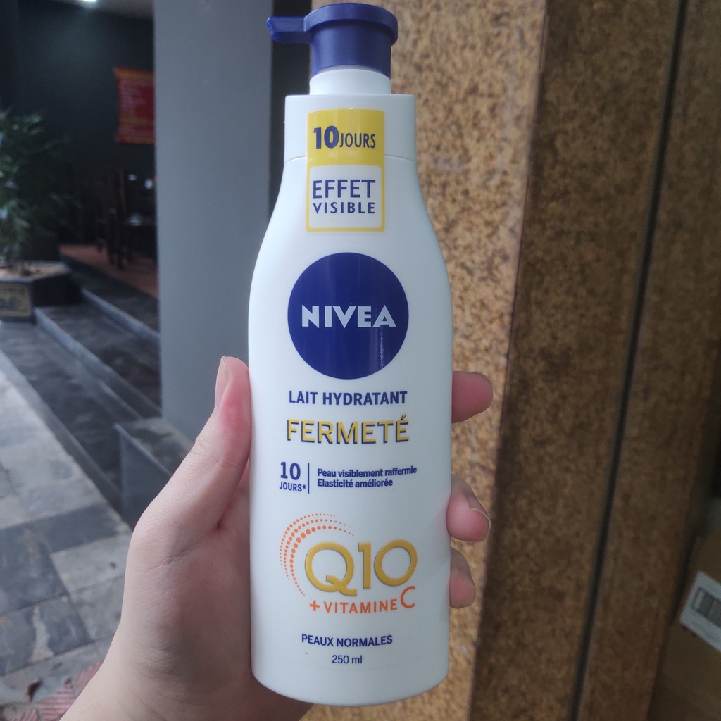 NIVEA Lait Hydratant Fermete Q10+Vitamin C - Sữa Dưỡng Thể Cấp Ẩm, Săn Chắc Da Với Co-Enzyme Q10 & Vitamin C 250ml