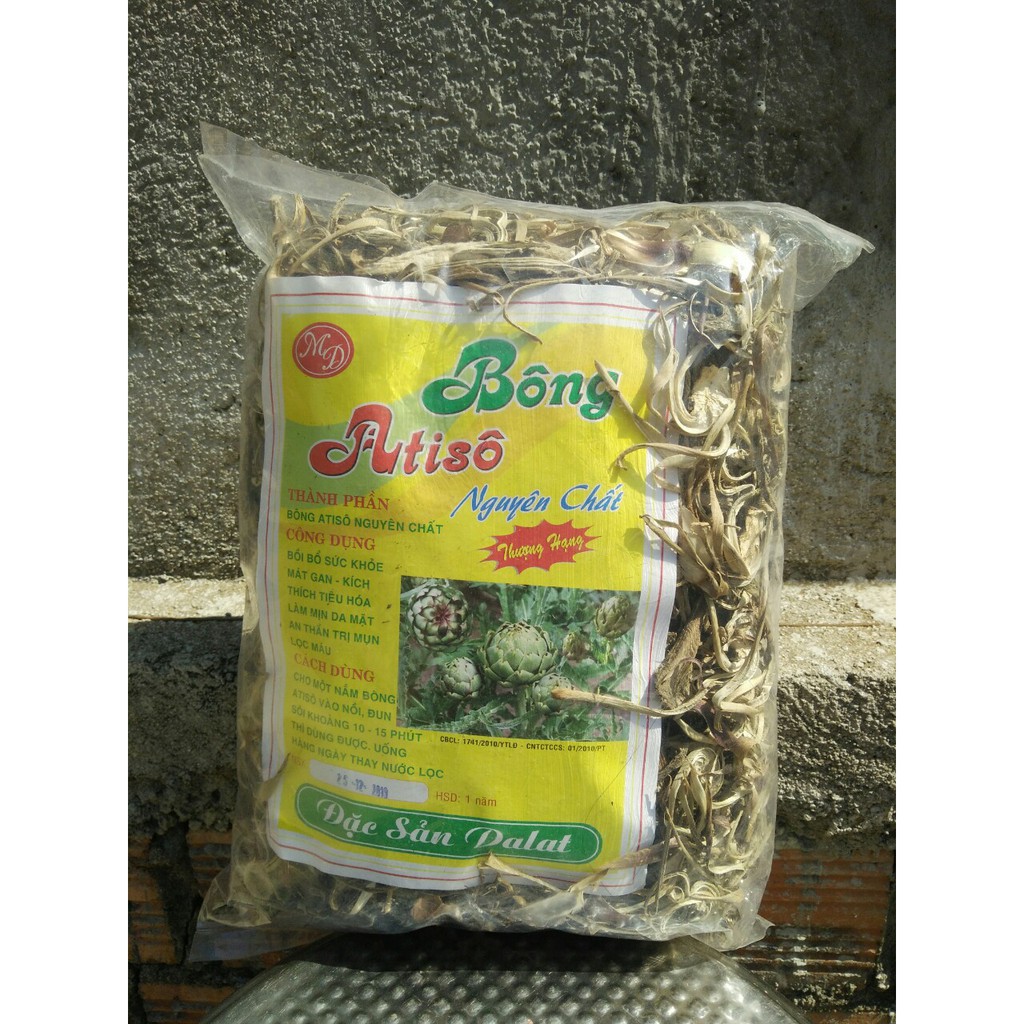 Bông atisô khô Mangline Farm Đà Lạt nguyên chất loại 2, 500g gồm bông, thân, rễ đồ uống thanh nhiệt giải độc gan