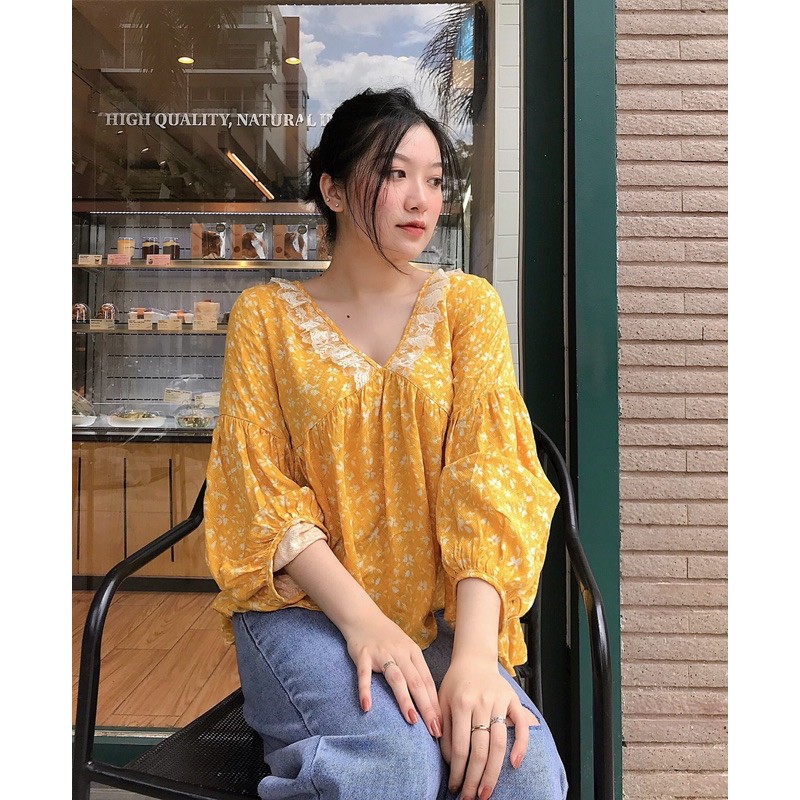 Babydoll phối ren cổ