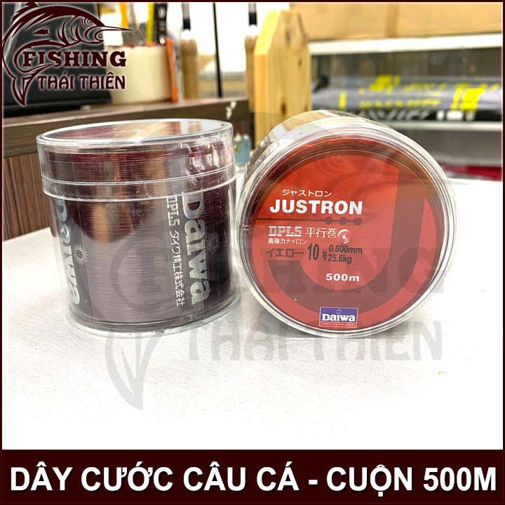 Dây câu, Cước Câu Cá Siêu Bền Daiwa Justron cuộn dài 500m màu đỏ