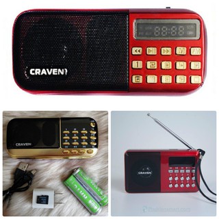 Loa cắm thẻ, usb, đài fm craven cr-836s, cr-25, cr-65 có đèn pin