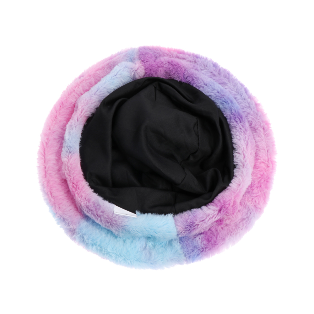Nón Tai Bèo Phối Lông Mềm Mại Màu Sắc Cầu Vồng Độc Đáo Thời Trang Mùa Đông Xinh Xắn Cho Nữ