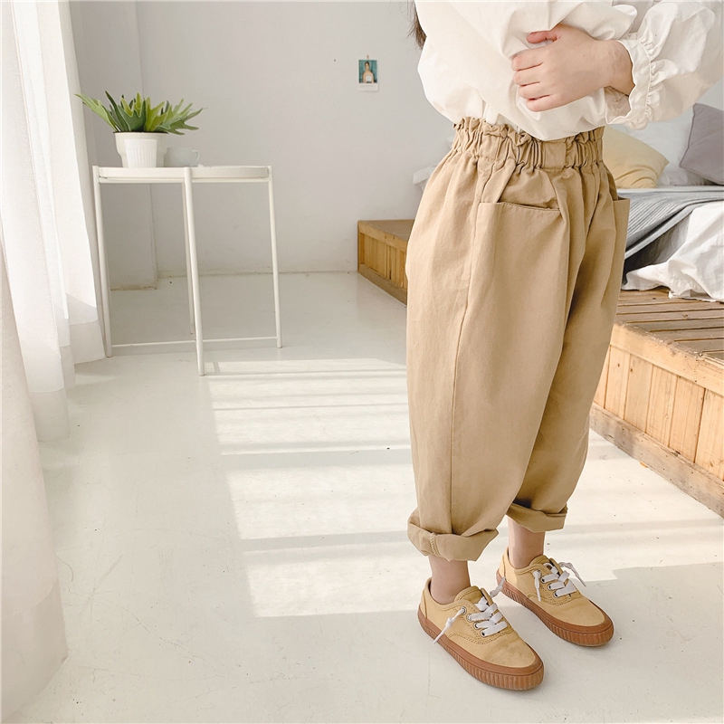 Quần dài chất liệu cotton thiết kế đáng yêu xinh xắn dành cho bé gái