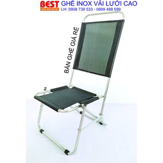 Ghế xếp inox lưng lưới cao