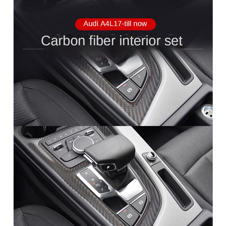 Bộ khung viền trang trí vô lăng xe hơi Audi A4 bằng sợi carbon