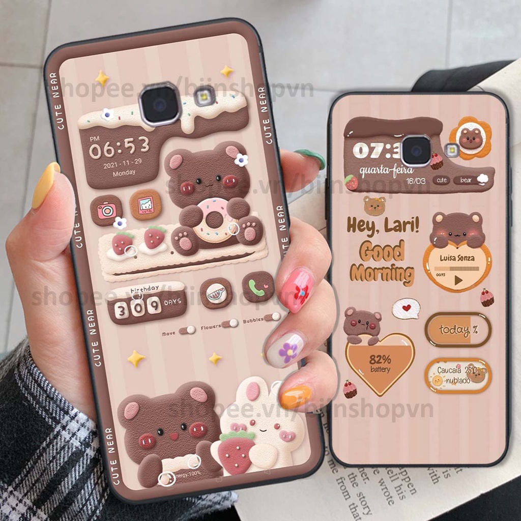 Ốp Samsung J5 Prime in 3D icon gấu nổi siêu xinh, siêu đáng yêu, cá tính phong cách