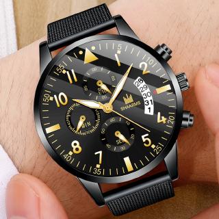 Đồng hồ thạch anh SHAARMS kiểu dáng thể thao dành cho nam sang trọng bằng thép không gỉ