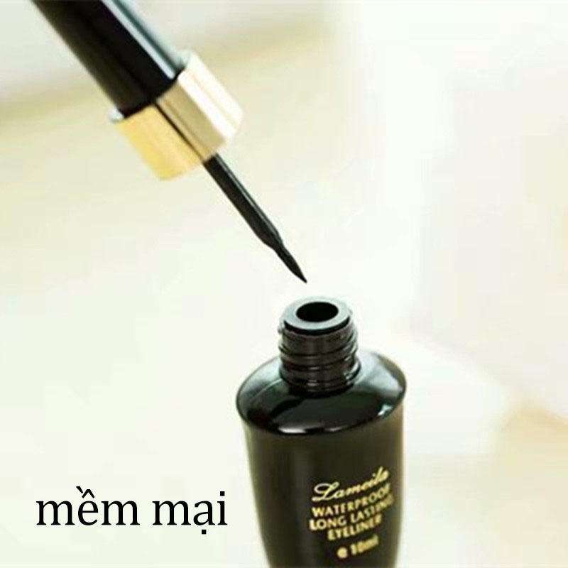 Lameila Bút kẻ mắt màu đen dạng lỏng không thấm nước nhanh khô và bền màu-URBLML-YXY