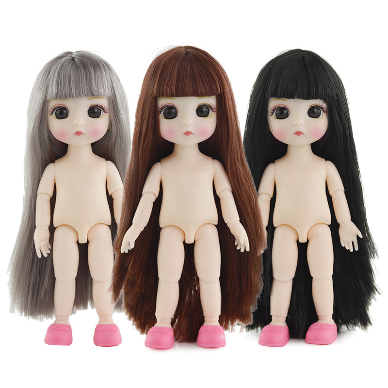 Búp bê mắt to 3D 16cm trang điểm dễ thương