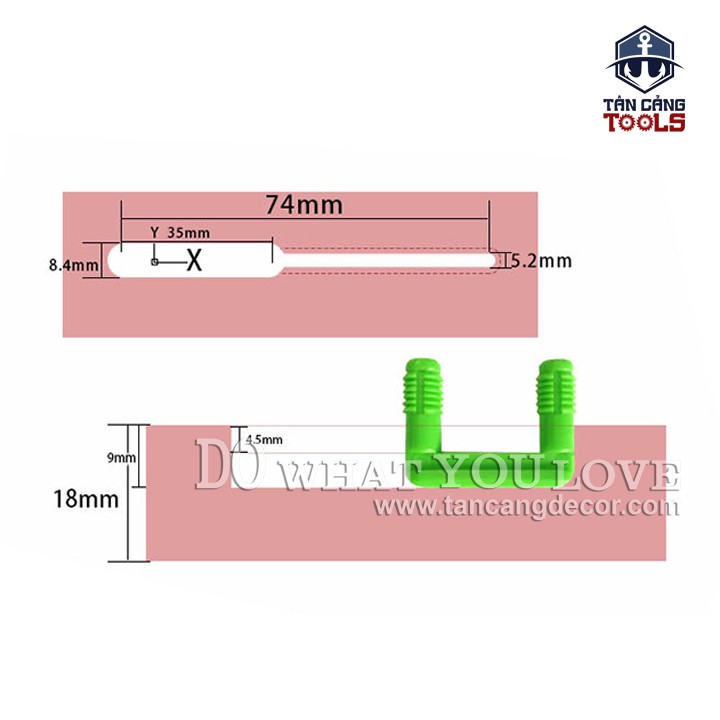 Mũi Router Cnc Chốt Nhựa Liên Kết U - Tặng Kèm 20 Chốt Nhựa