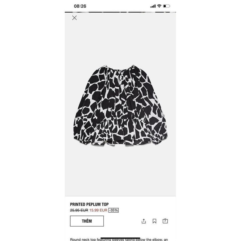 áo zara aut size s