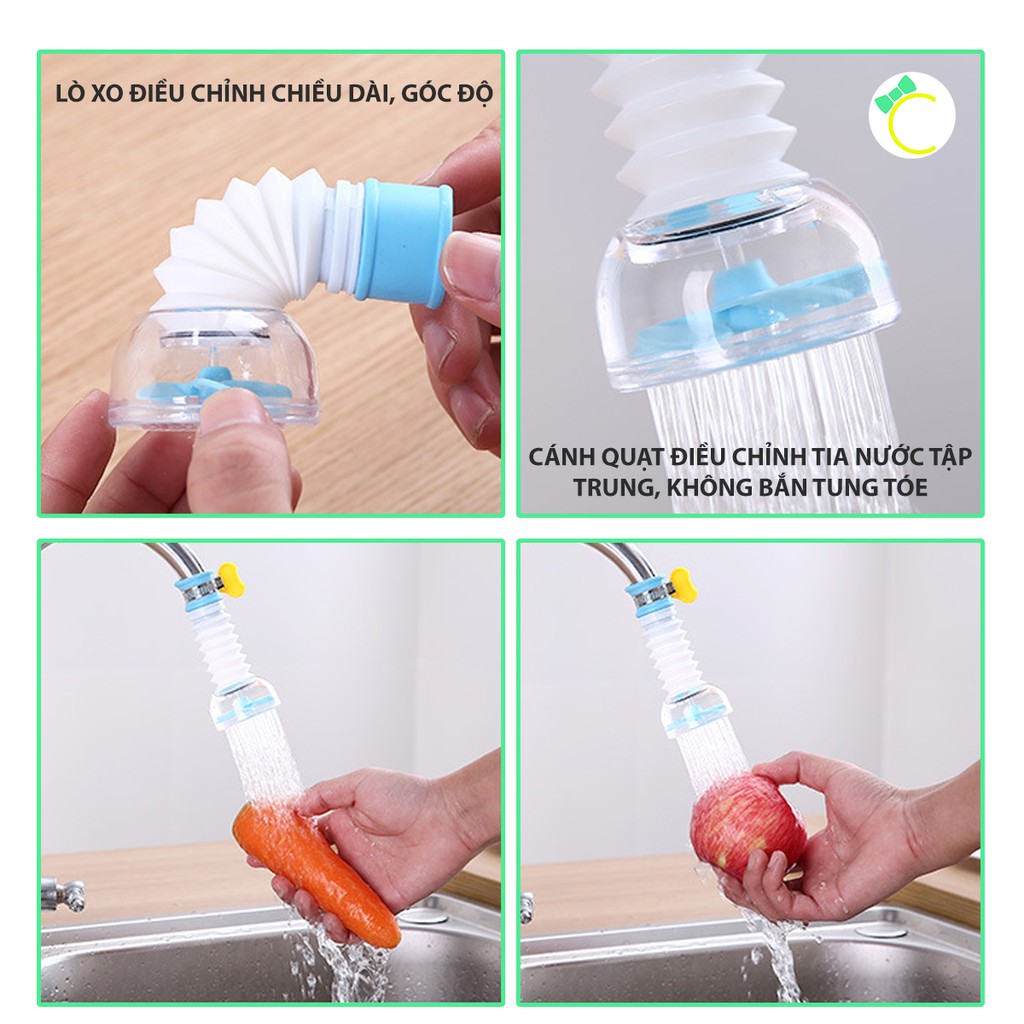 Đầu tăng áp cho vòi rửa chén bát xoay 360 độ cố định bằng vòng inox - Cami - CMPK166