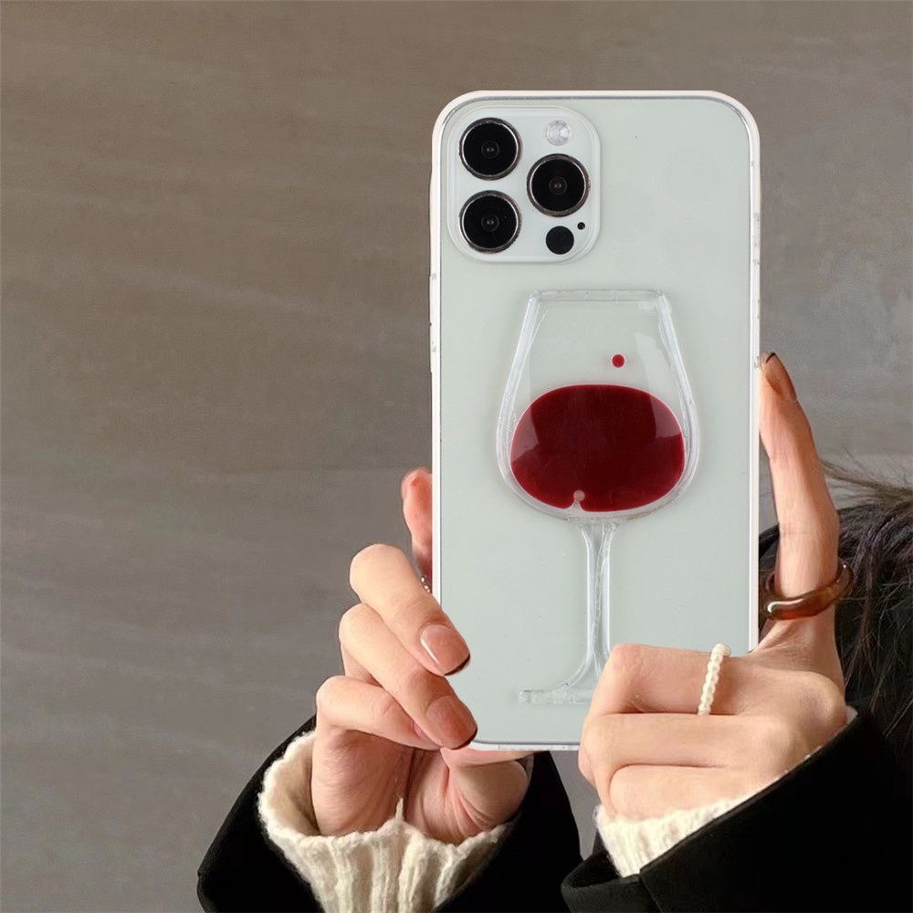 Ốp Điện Thoại Kim Tuyến Nước Hình Ly Rượu Cho iPhone 13 12 11 Pro Max 7 8 Plus X XS Max XR