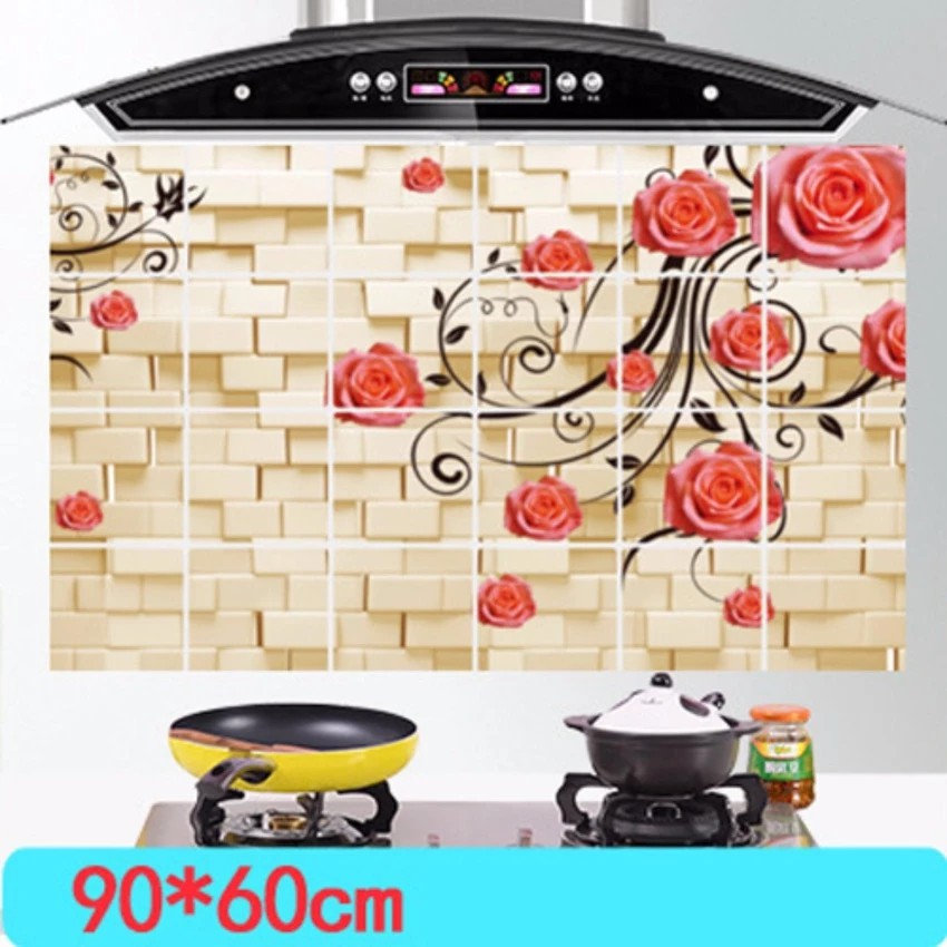 Bộ 2 miếng dán bếp cỡ lớn 60*90cm( Hoa leo tường) | BigBuy360 - bigbuy360.vn